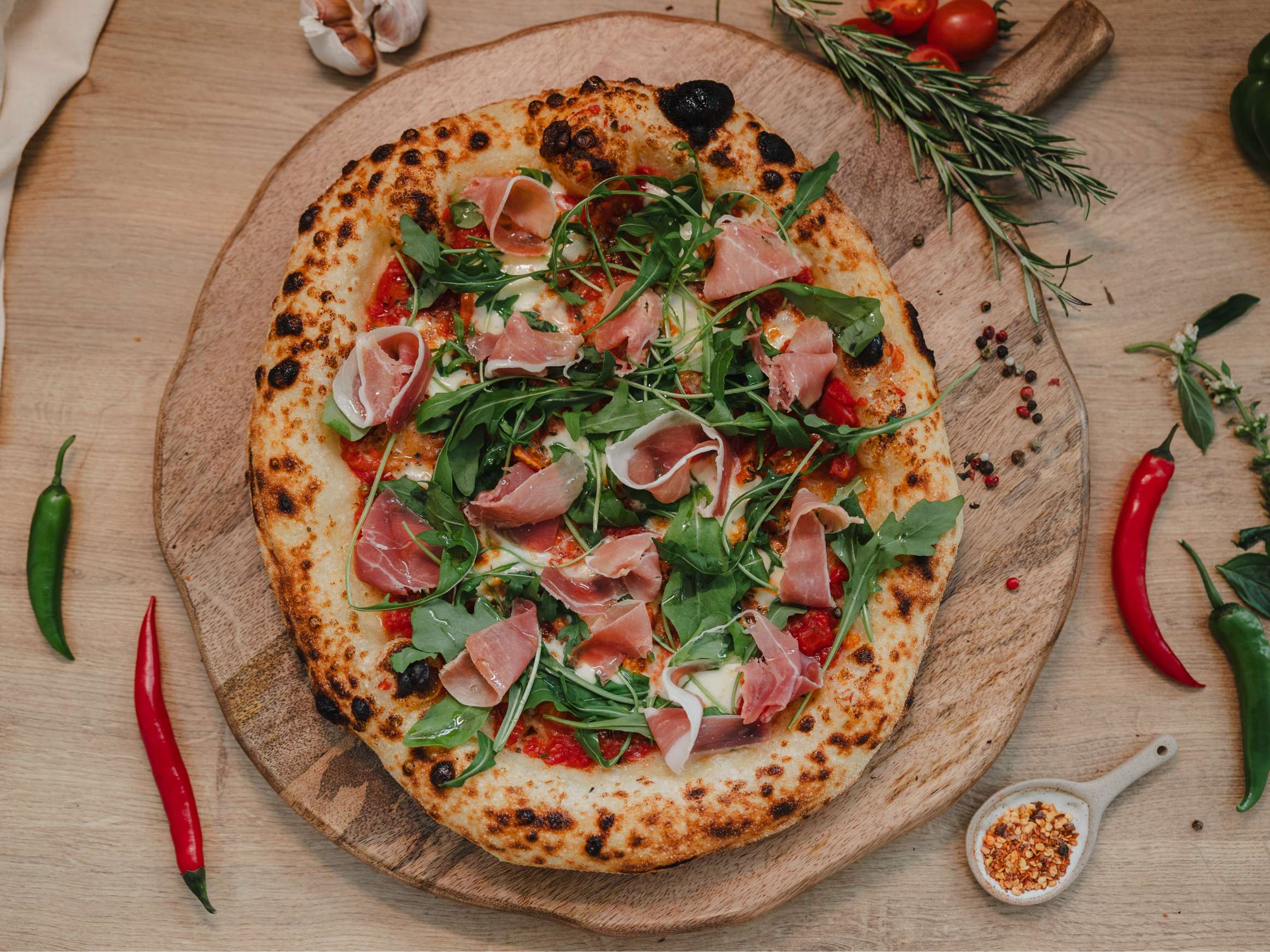 Prosciutto Arugula Pizza